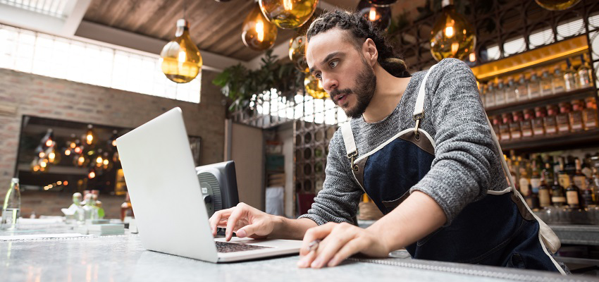 Man using a laptop