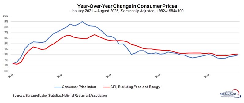 Chart showing Year-Over-Year Change in Consumer Prices