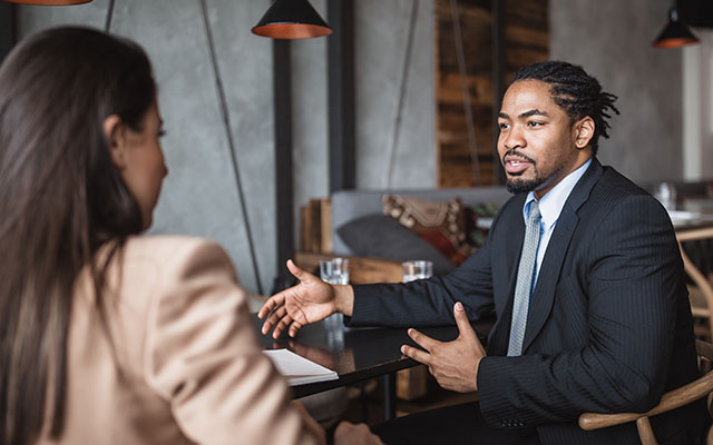 Man and woman in job interview - Recruitment