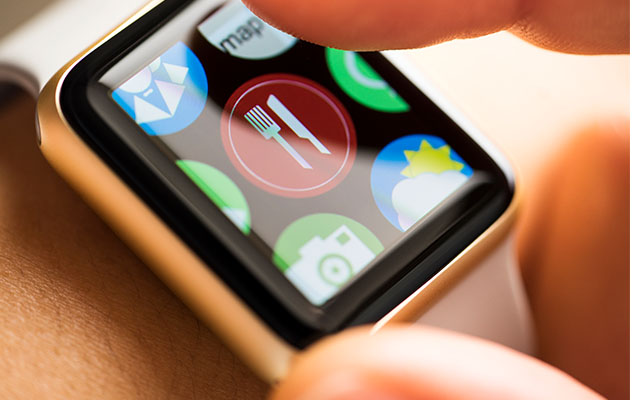 Smartwatch with fork and knife - Tech & Innovation